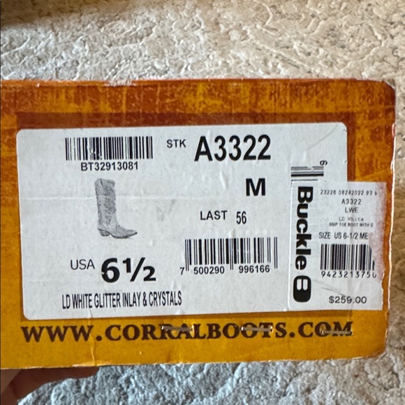 Corral White Glitter Inlay And Crystals Womens Boots Size 6.5 - Picture 8 of 8